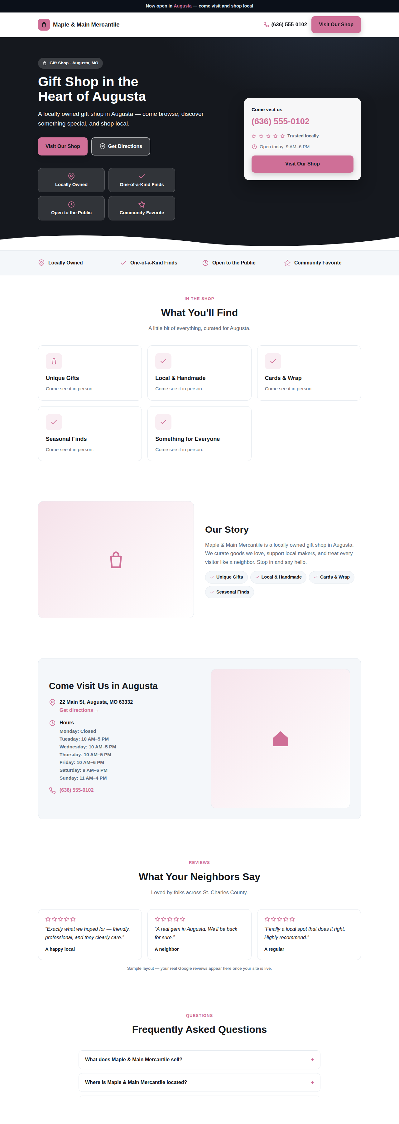 Generated retail site demo